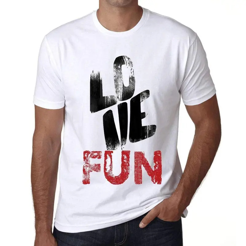 Ultrabasic - Homme T-Shirt Graphique Love Fun Blanc 1