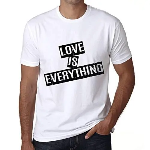 Ultrabasic - Homme T-Shirt Graphique Love Is Everything T-Shirt Cadeau Lettre D'impression Blanc 1