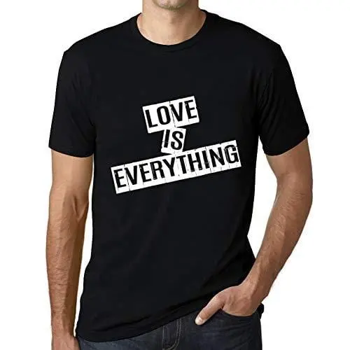Ultrabasic - Homme T-Shirt Graphique Love Is Everything T-Shirt Cadeau Lettre D'impression Noir Profond 1