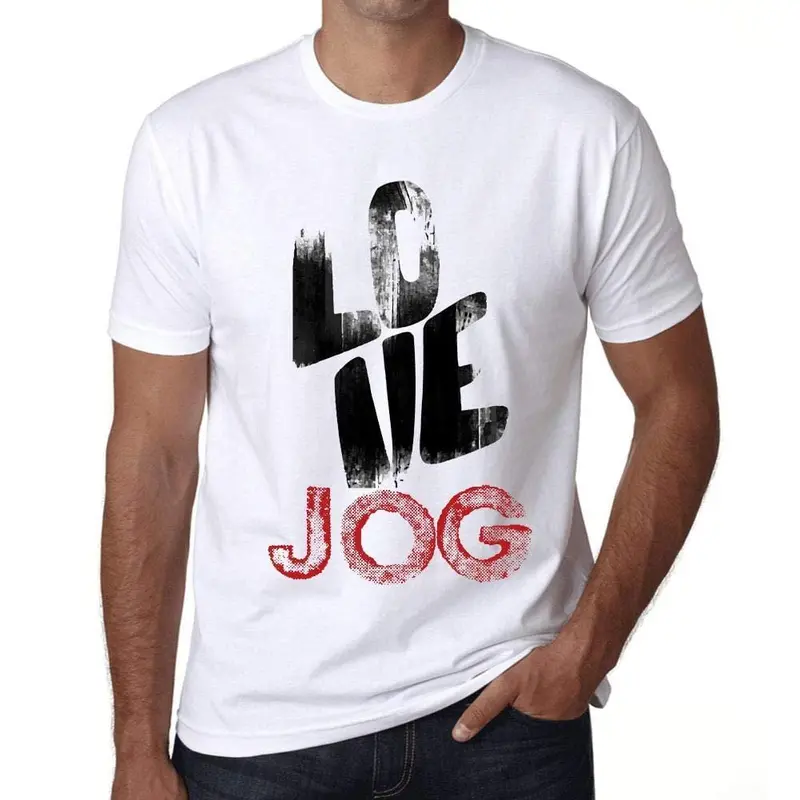 Ultrabasic - Homme T-Shirt Graphique Love Jog Blanc 1