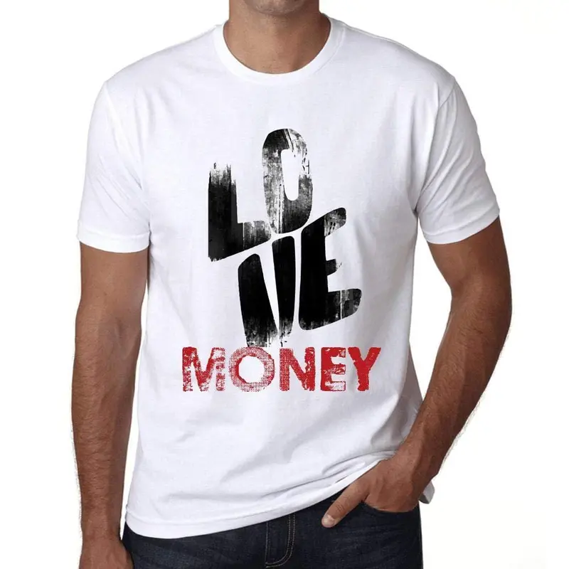 Ultrabasic - Homme T-Shirt Graphique Love Money Blanc 1