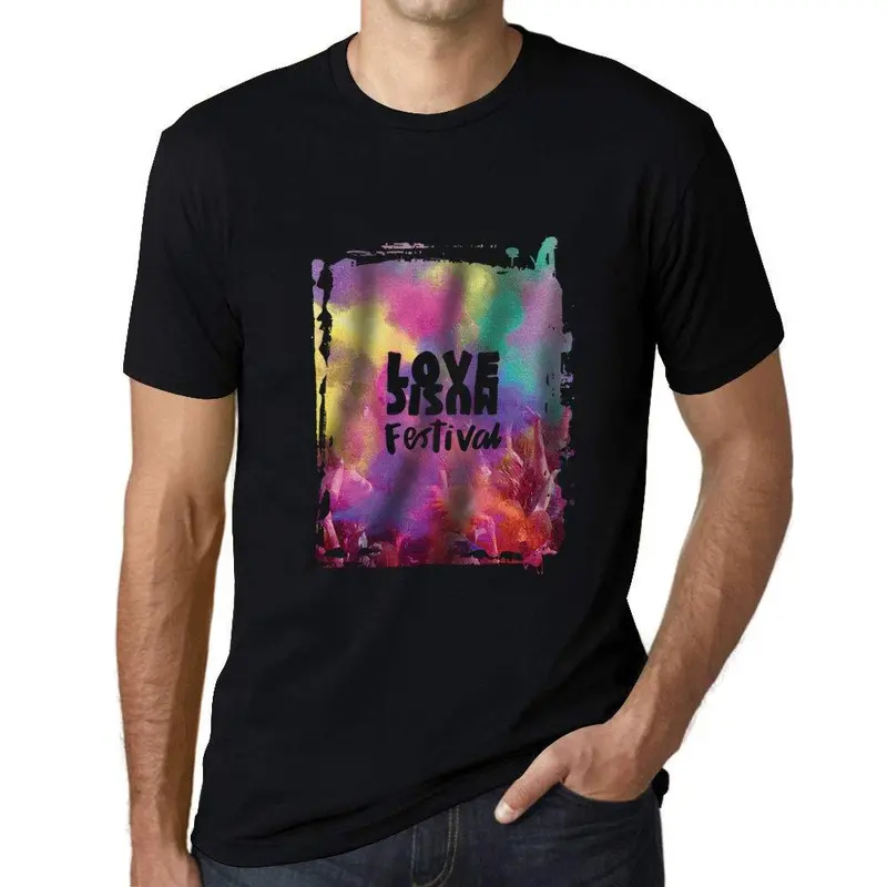 Ultrabasic Homme T-Shirt Graphique Love Music Festival Noir Profond 1