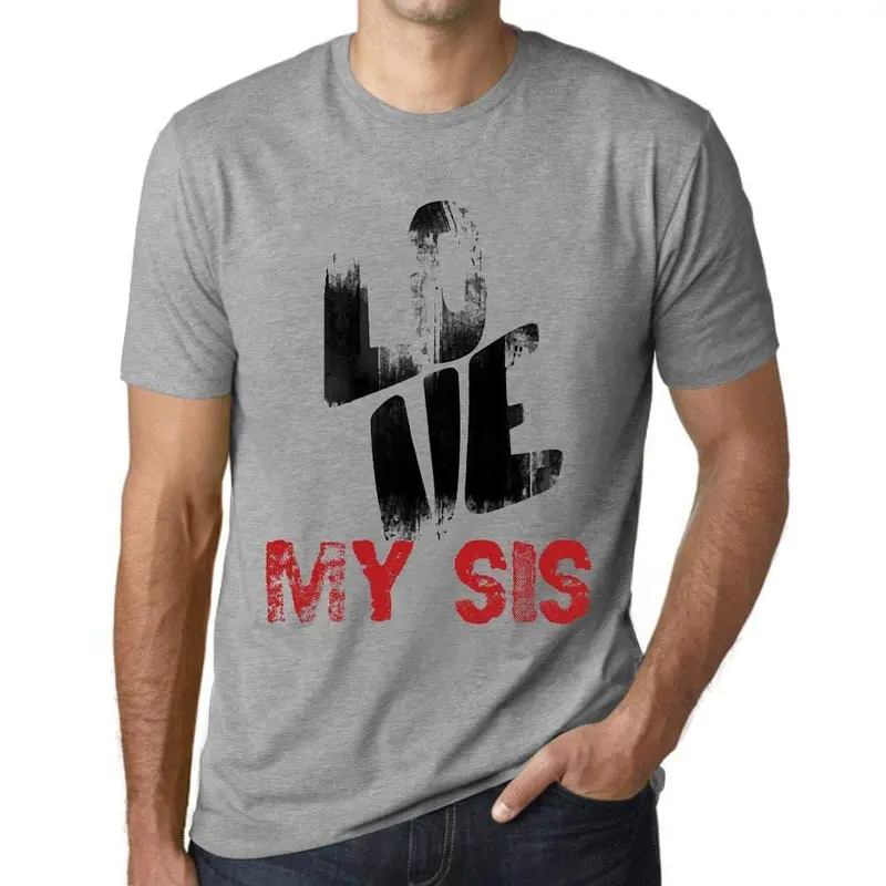 Ultrabasic - Homme T-Shirt Graphique Love My Sis Gris Chiné 1