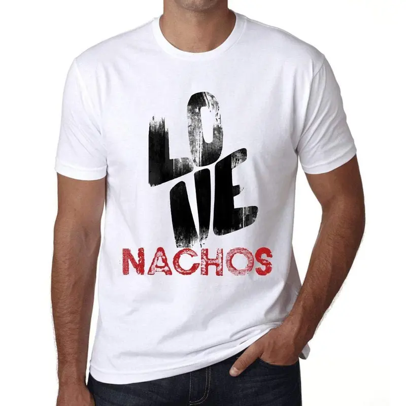 Ultrabasic - Homme T-Shirt Graphique Love Nachos Blanc 1