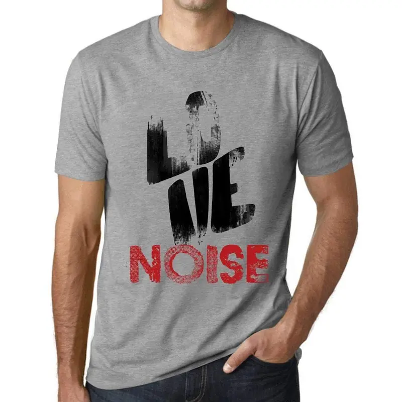 Ultrabasic - Homme T-Shirt Graphique Love Noise Gris Chiné 1