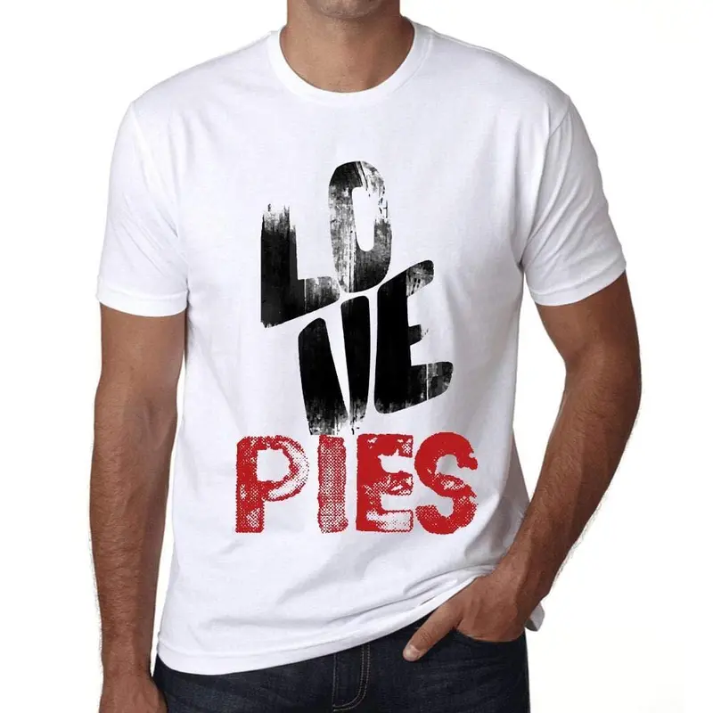Ultrabasic - Homme T-Shirt Graphique Love Pies Blanc 1