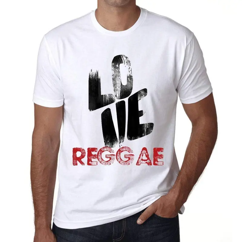 Ultrabasic - Homme T-Shirt Graphique Love Reggae Blanc 1
