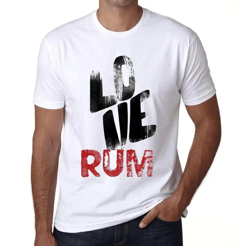 Ultrabasic - Homme T-Shirt Graphique Love Rum† Blanc 1