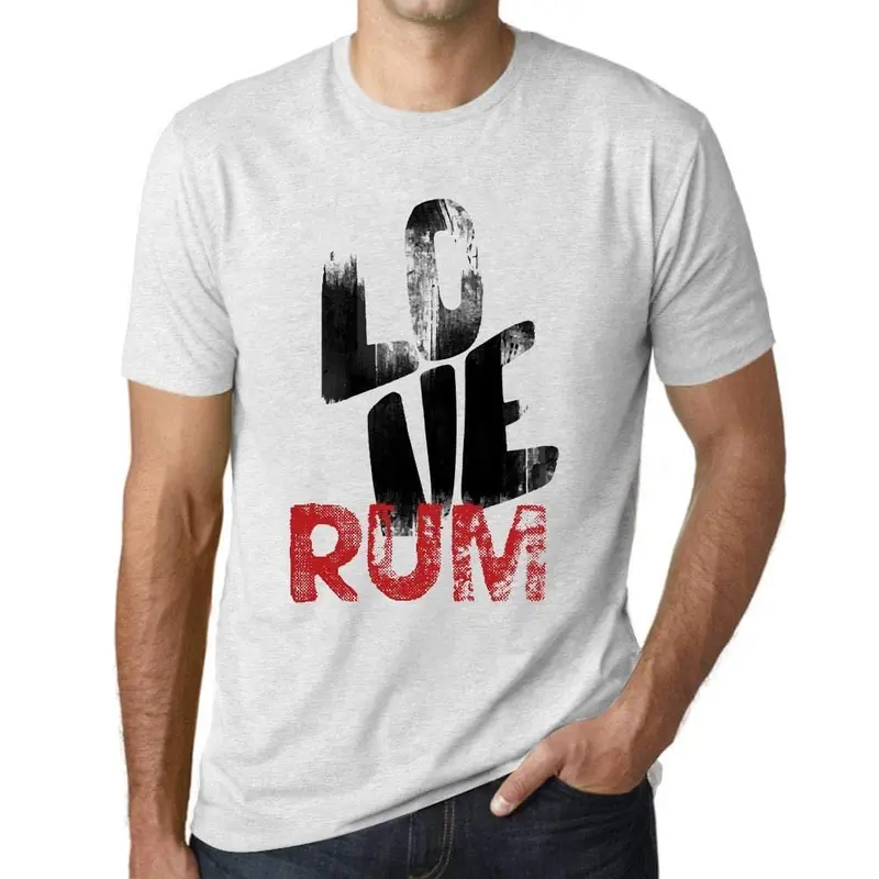 Ultrabasic - Homme T-Shirt Graphique Love Rum† Blanc Chiné 1