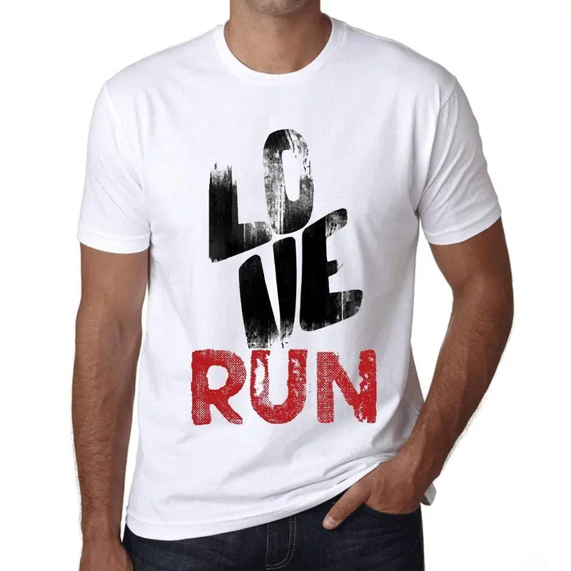 Ultrabasic - Homme T-Shirt Graphique Love Run Blanc 1