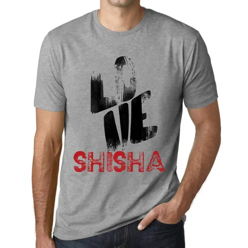 Ultrabasic - Homme T-Shirt Graphique Love Shisha Gris Chiné 1