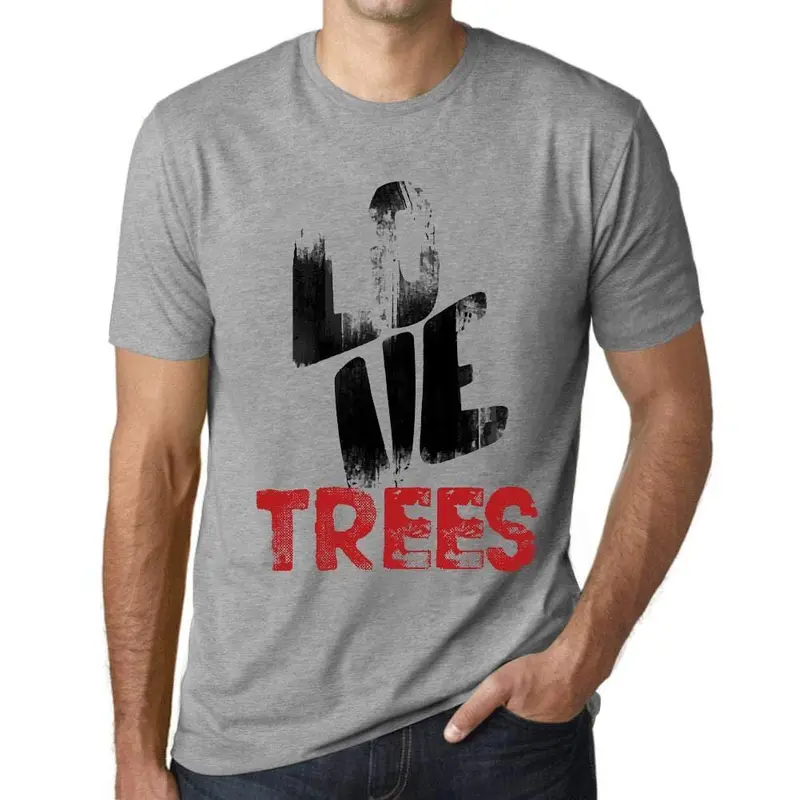 Ultrabasic - Homme T-Shirt Graphique Love Trees Gris Chiné 1
