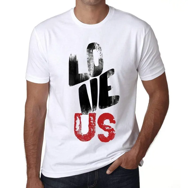 Ultrabasic - Homme T-Shirt Graphique Love Us Blanc 1