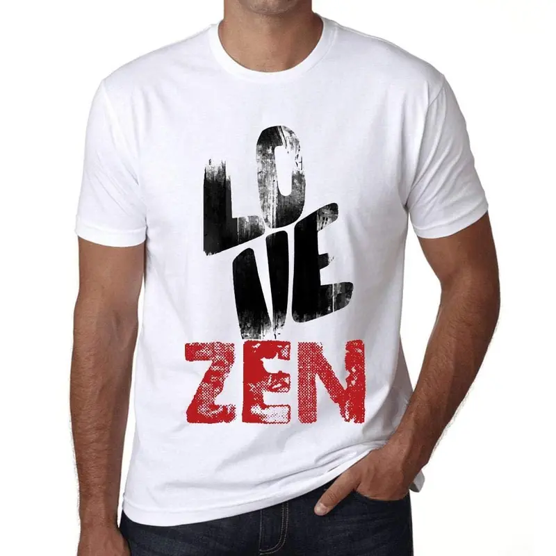 Ultrabasic - Homme T-Shirt Graphique Love Zen Blanc 1