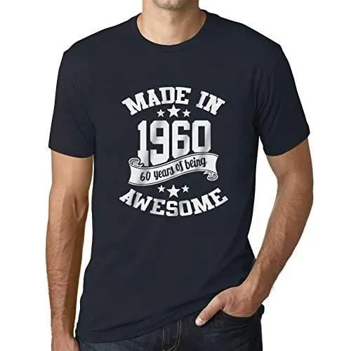 Ultrabasic - Homme T-Shirt Graphique Made In 1960 Idée Cadeau T-Shirt Pour Le 60E Anniversaire Marine 1