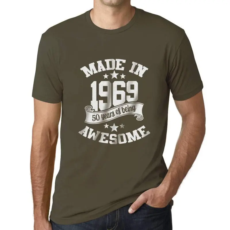 Ultrabasic - Homme T-Shirt Graphique Made In 1969 Awesome 50Ème Anniversaire Army 1