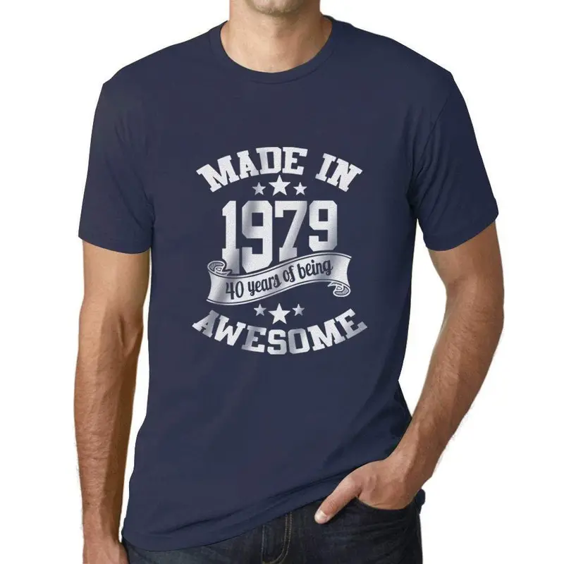 Ultrabasic - Homme T-Shirt Graphique Made In 1979 Awesome 40Ème Anniversaire French Marine 1
