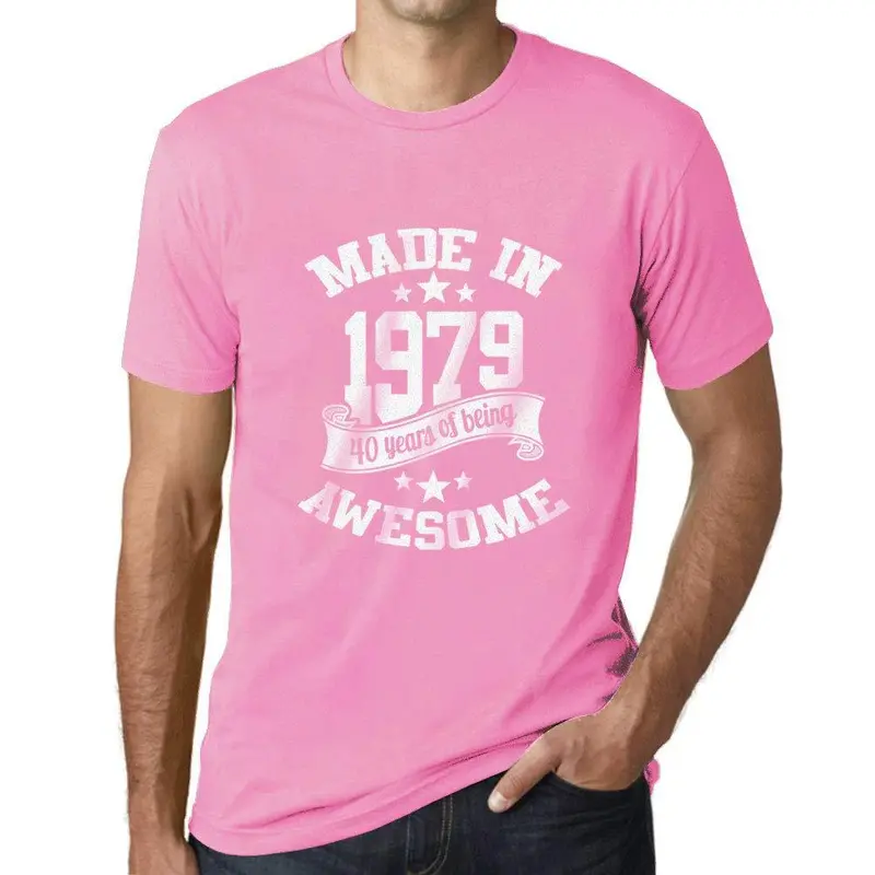 Ultrabasic - Homme T-Shirt Graphique Made In 1979 Awesome 40Ème Anniversaire Rose Orchidée 1