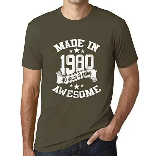 Ultrabasic - Homme T-Shirt Graphique Made In 1980 Idée Cadeau T-Shirt Pour Le 40E Anniversaire Army 1