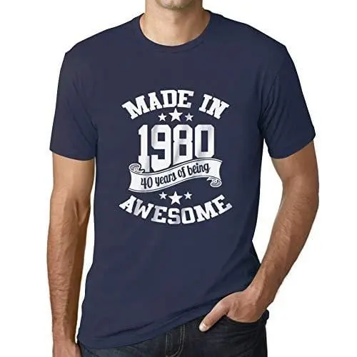 Ultrabasic - Homme T-Shirt Graphique Made In 1980 Idée Cadeau T-Shirt Pour Le 40E Anniversaire French Marine 1