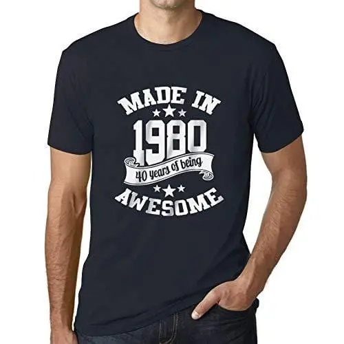 Ultrabasic - Homme T-Shirt Graphique Made In 1980 Idée Cadeau T-Shirt Pour Le 40E Anniversaire Marine 1