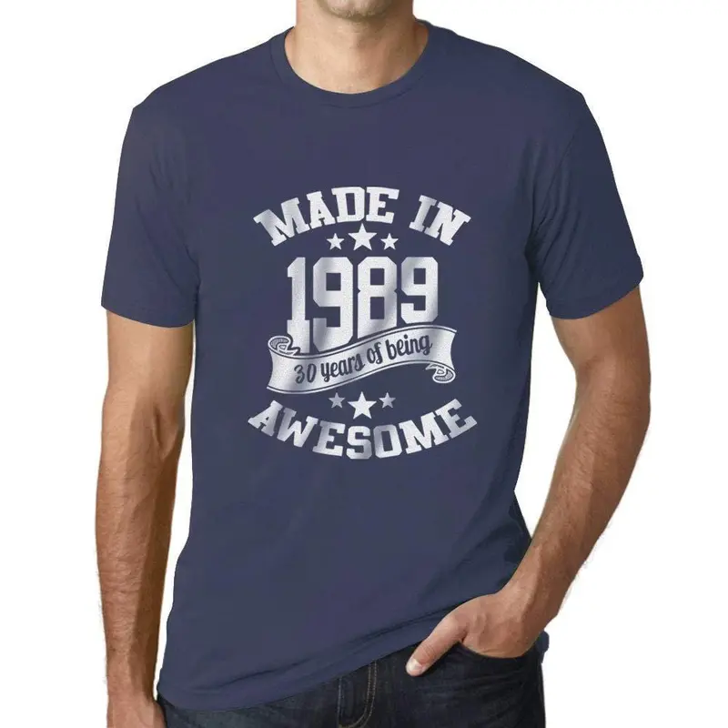 Ultrabasic - Homme T-Shirt Graphique Made In 1989 Awesome 30Ème Anniversaire Denim 1