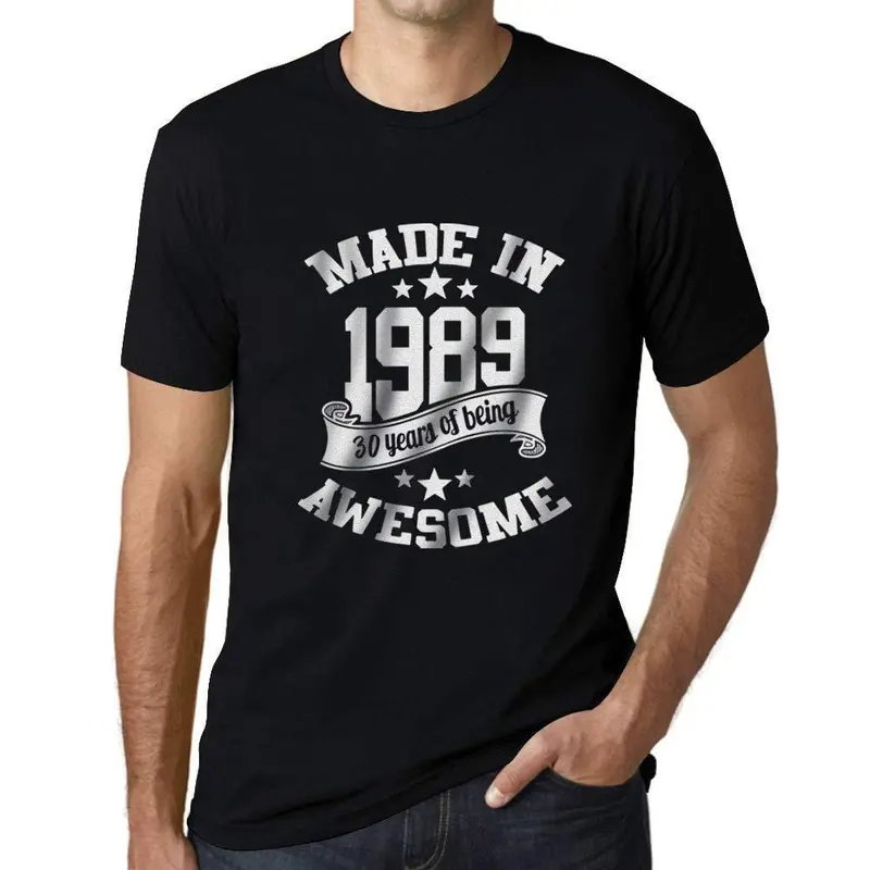 Ultrabasic - Homme T-Shirt Graphique Made In 1989 Awesome 30Ème Anniversaire Noir Profond 1