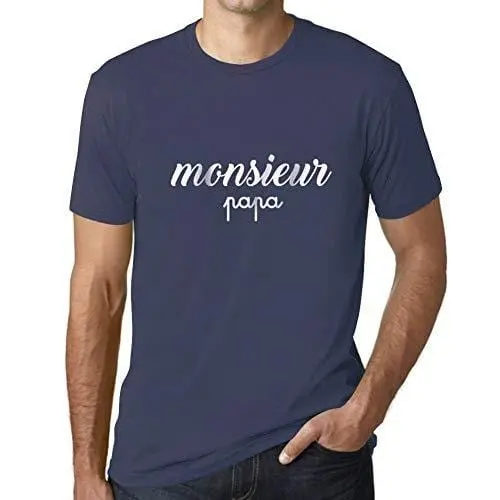Ultrabasic - Homme T-Shirt Graphique Monsieur Papa Imprimé Lettres Noël Cadeau Denim 1