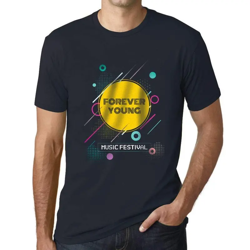 Ultrabasic Homme T-Shirt Graphique Music Fest Forever Young Marine 1