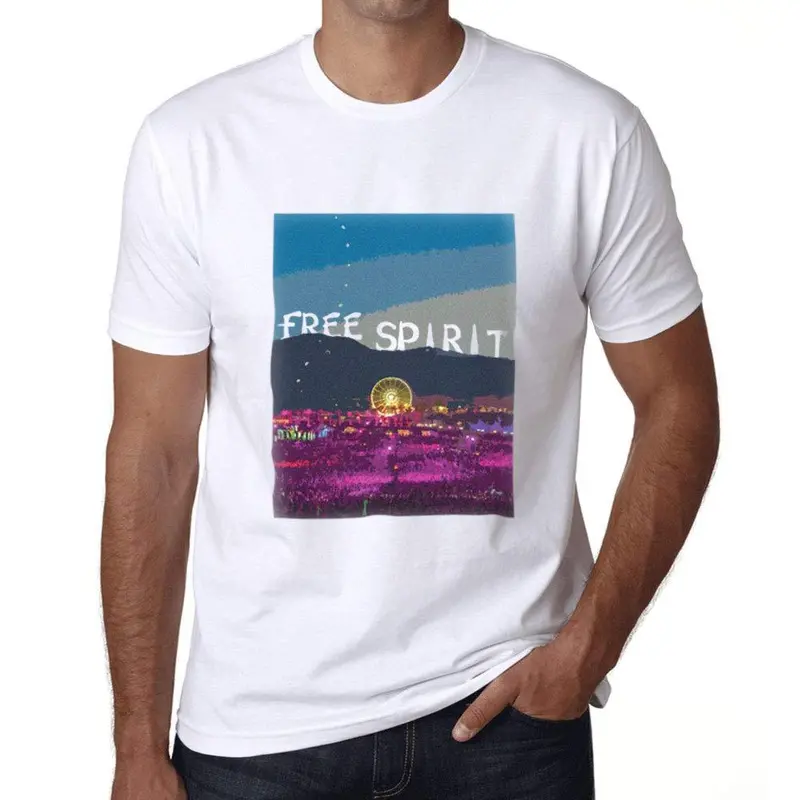 Ultrabasic Homme T-Shirt Graphique Music Fest Free Spirit Blanc 1