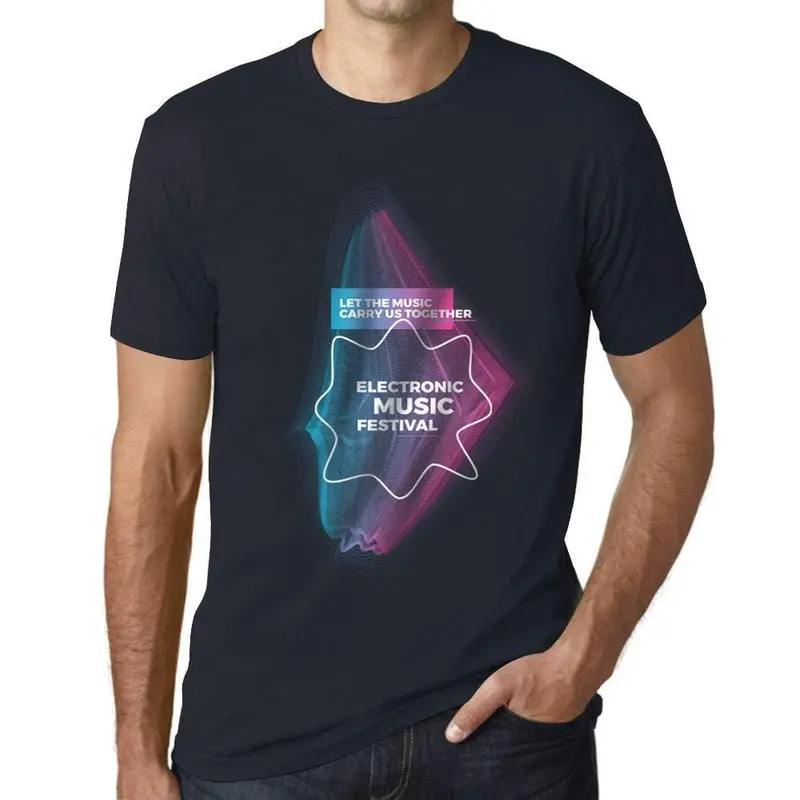 Ultrabasic Homme T-Shirt Graphique Music Fest Let The Music Carry Us Together Marine 1