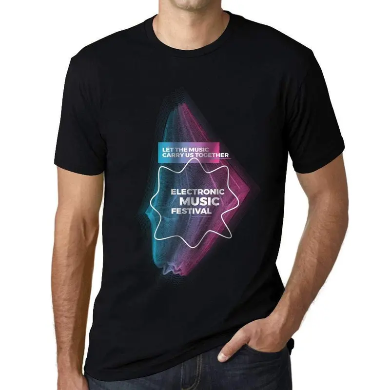 Ultrabasic Homme T-Shirt Graphique Music Fest Let The Music Carry Us Together Noir Profond 1
