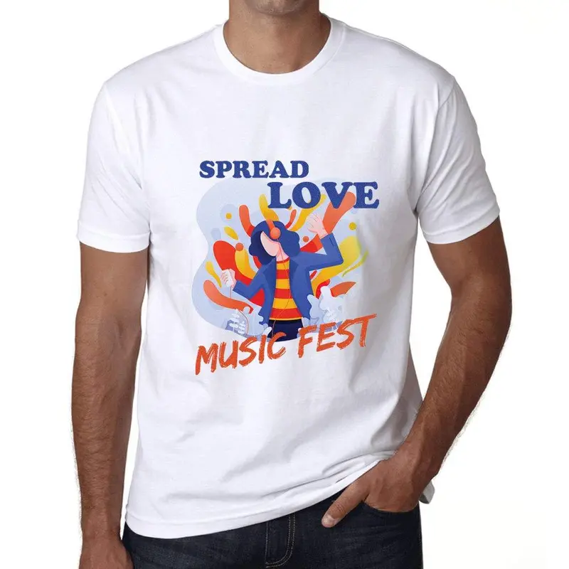 Ultrabasic Homme T-Shirt Graphique Music Fest Spread Love Blanc 1