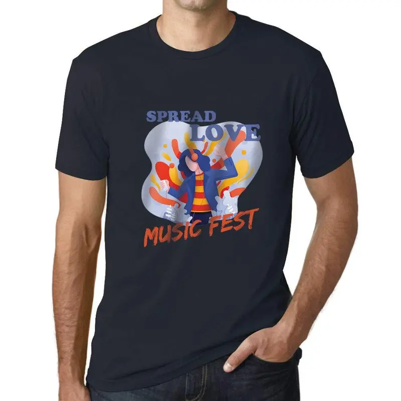 Ultrabasic Homme T-Shirt Graphique Music Fest Spread Love Marine 1