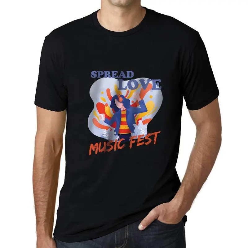 Ultrabasic Homme T-Shirt Graphique Music Fest Spread Love Noir Profond 1