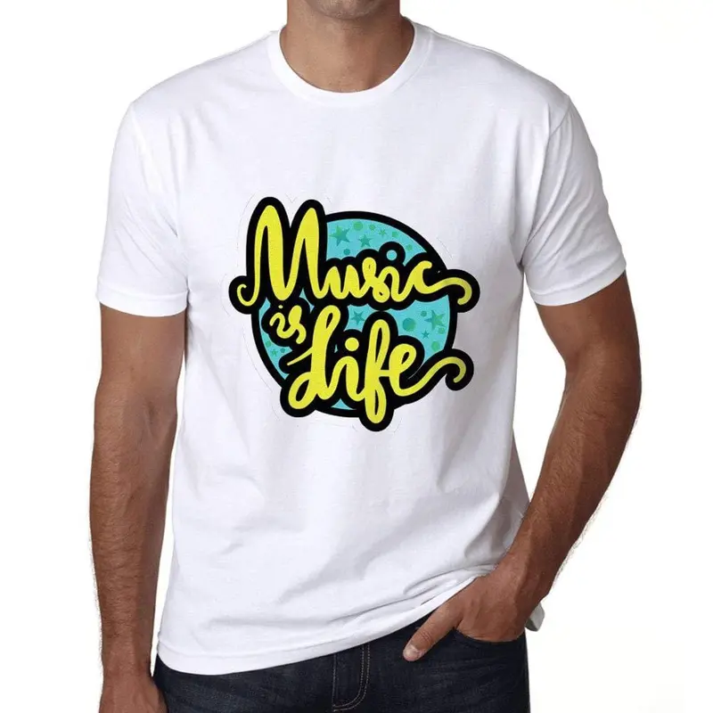 Ultrabasic Homme T-Shirt Graphique Music Is Life Blanc 1