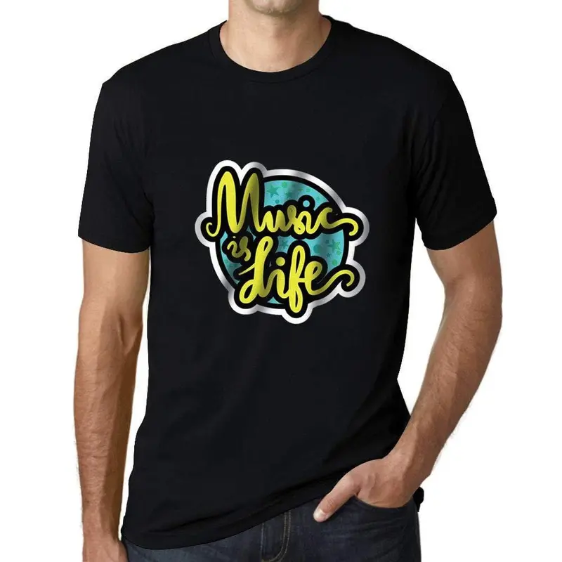 Ultrabasic Homme T-Shirt Graphique Music Is Life Noir Profond 1
