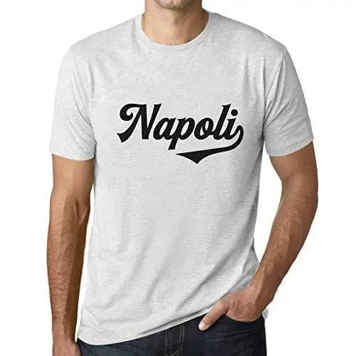 Ultrabasic - Homme T-Shirt Graphique Napoli Blanc Chiné 1