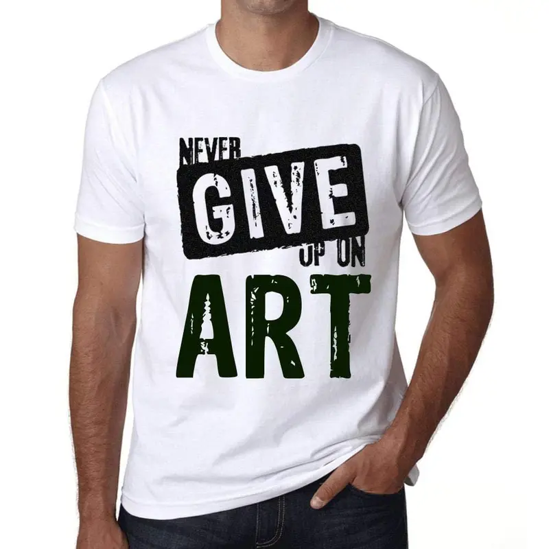 Ultrabasic Homme T-Shirt Graphique Never Give Up On Art Blanc 1