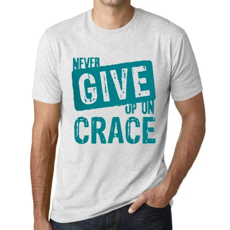 Ultrabasic Homme T-Shirt Graphique Never Give Up On Crace Blanc Chiné 1