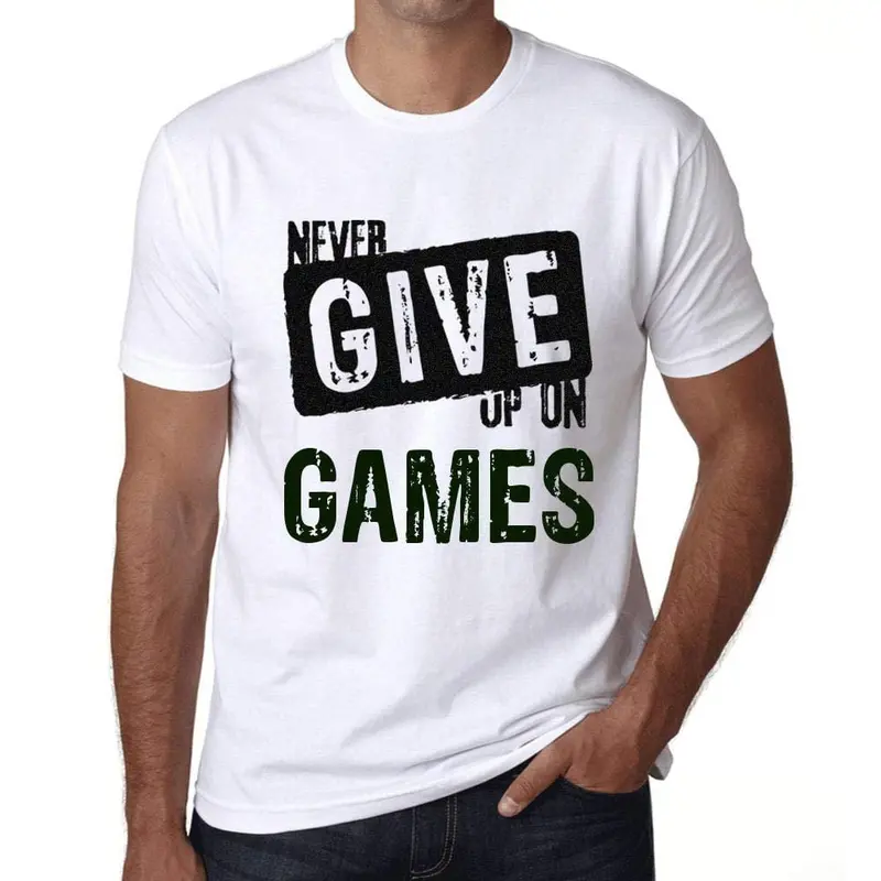 Ultrabasic Homme T-Shirt Graphique Never Give Up On Games Blanc 1