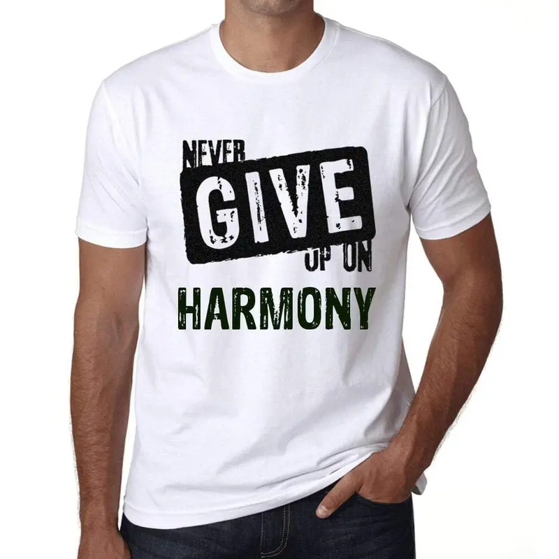 Ultrabasic Homme T-Shirt Graphique Never Give Up On Harmony Blanc 1