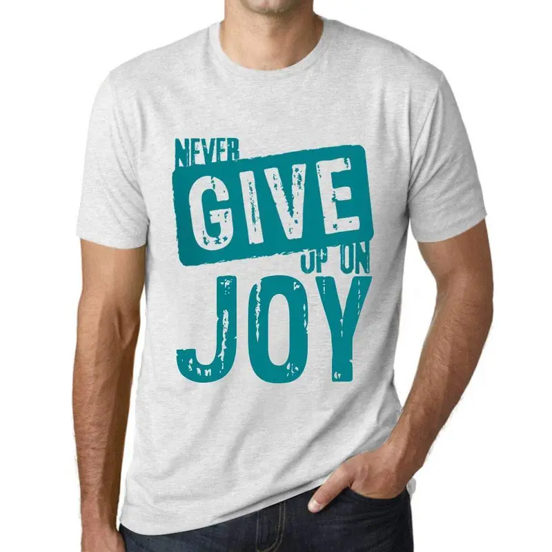 Ultrabasic Homme T-Shirt Graphique Never Give Up On Joy Blanc Chiné 1