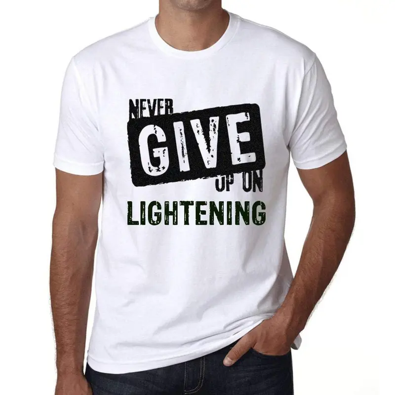 Ultrabasic Homme T-Shirt Graphique Never Give Up On Lightening Blanc 1