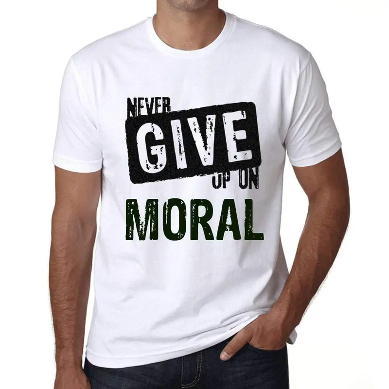 Ultrabasic Homme T-Shirt Graphique Never Give Up On Moral Blanc 1