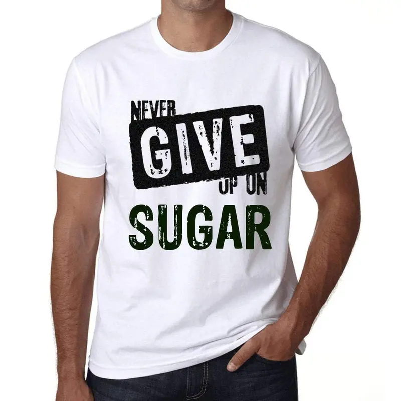 Ultrabasic Homme T-Shirt Graphique Never Give Up On Sugar Blanc 1