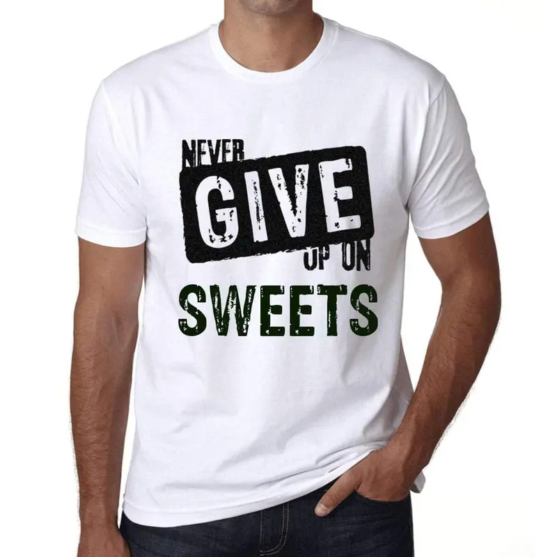 Ultrabasic Homme T-Shirt Graphique Never Give Up On Sweets Blanc 1