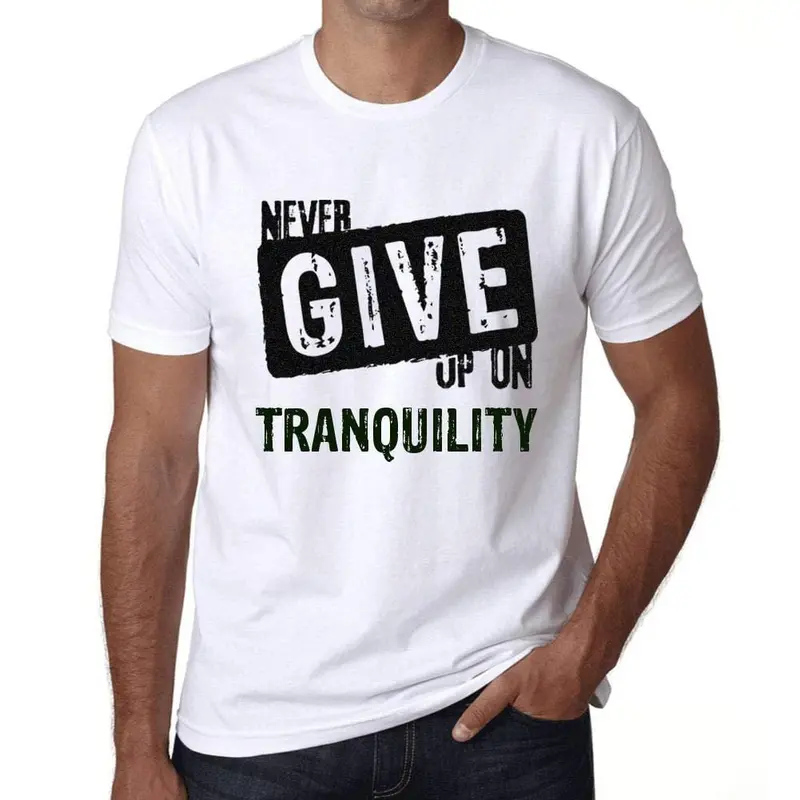 Ultrabasic Homme T-Shirt Graphique Never Give Up On Tranquility Blanc 1