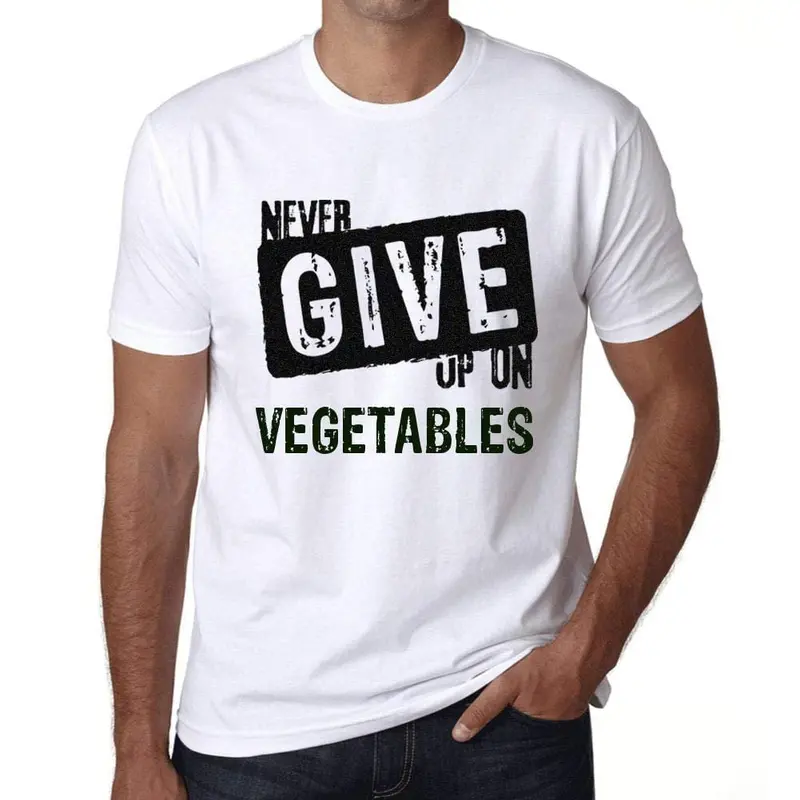 Ultrabasic Homme T-Shirt Graphique Never Give Up On Vegetables Blanc 1