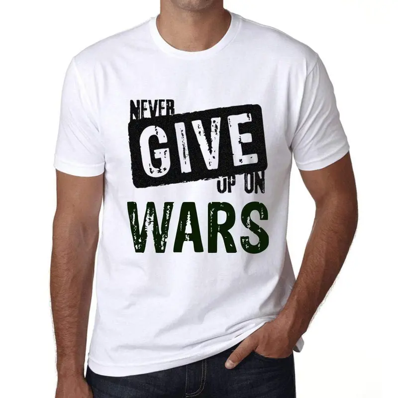Ultrabasic Homme T-Shirt Graphique Never Give Up On Wars Blanc 1